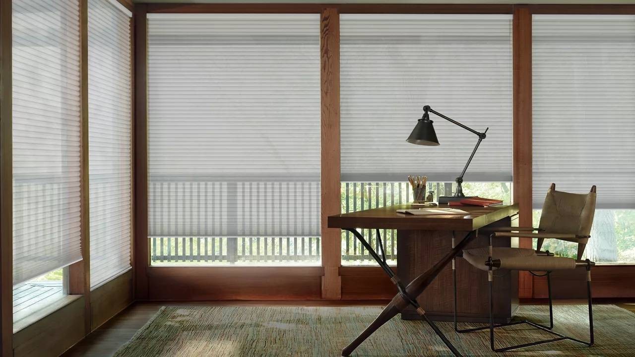 Hunter Douglas Duette® Cellular Shades in an Office near Bellingham, WA