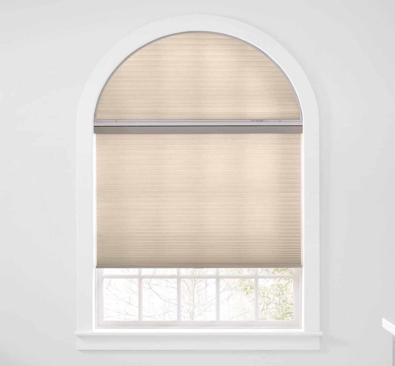 Hunter Douglas Duette® Cellular Shades in an arched window near Bellingham, Washington (WA)